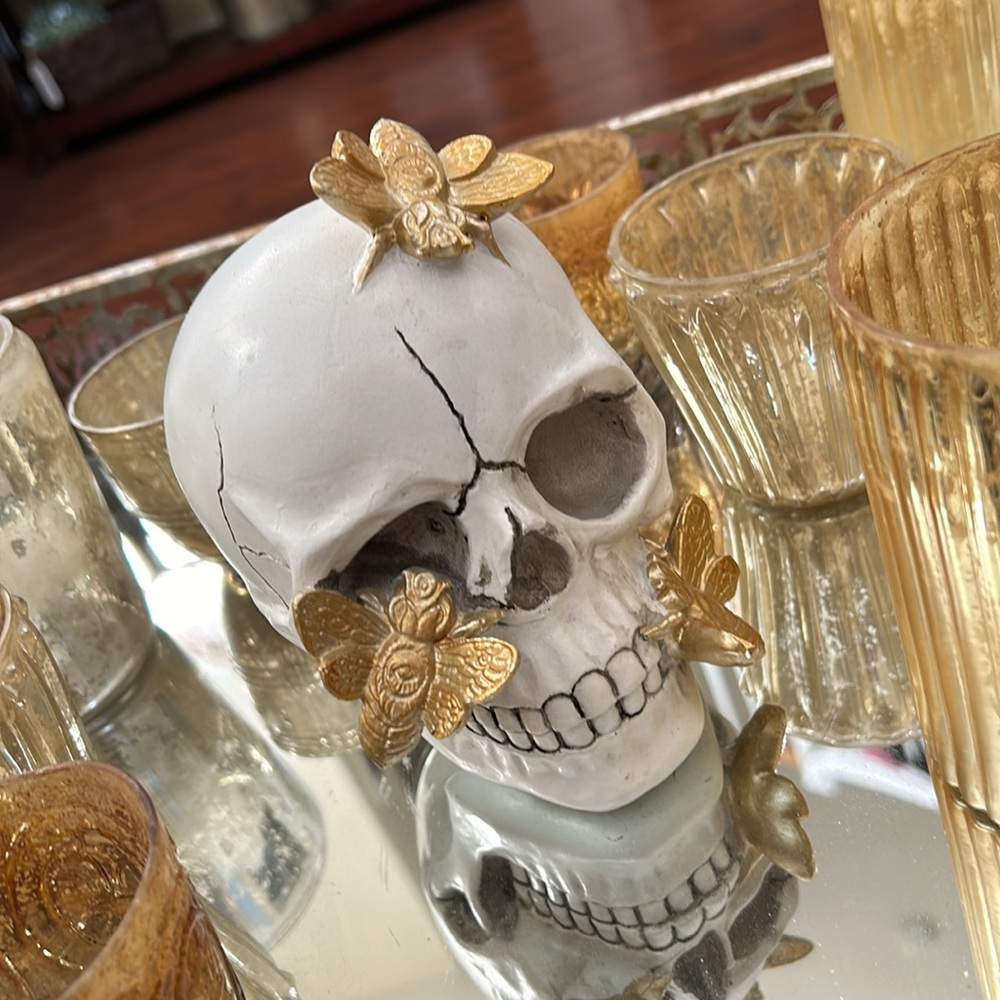 Martha Stewart Goth Glam skeleton skull decor